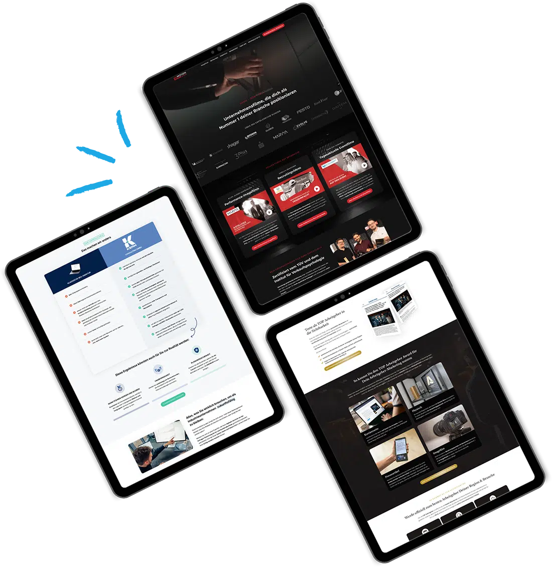 Verkaufsstarke Webseiten iPad Mockups