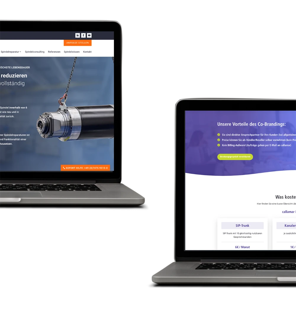 Verkaufsstarke Webseite Mockups